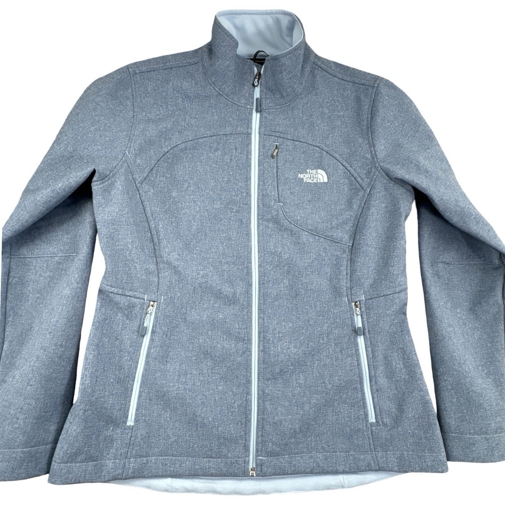 The North Face Women's Wind Wall Fleece Lined Jacket - Heather Blue Large - Picture 2 of 9